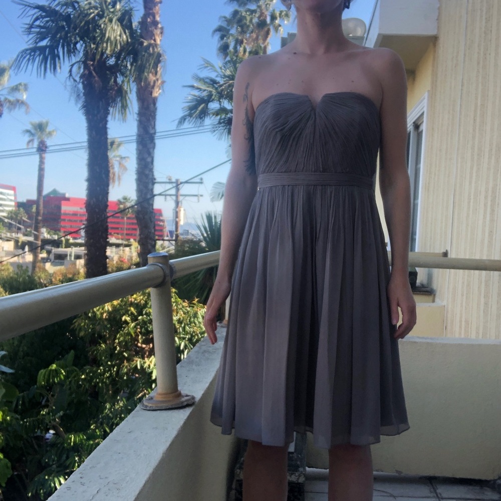 J.CREW NADIA DRESS SILK CHIFFON, Graphite, Size 4